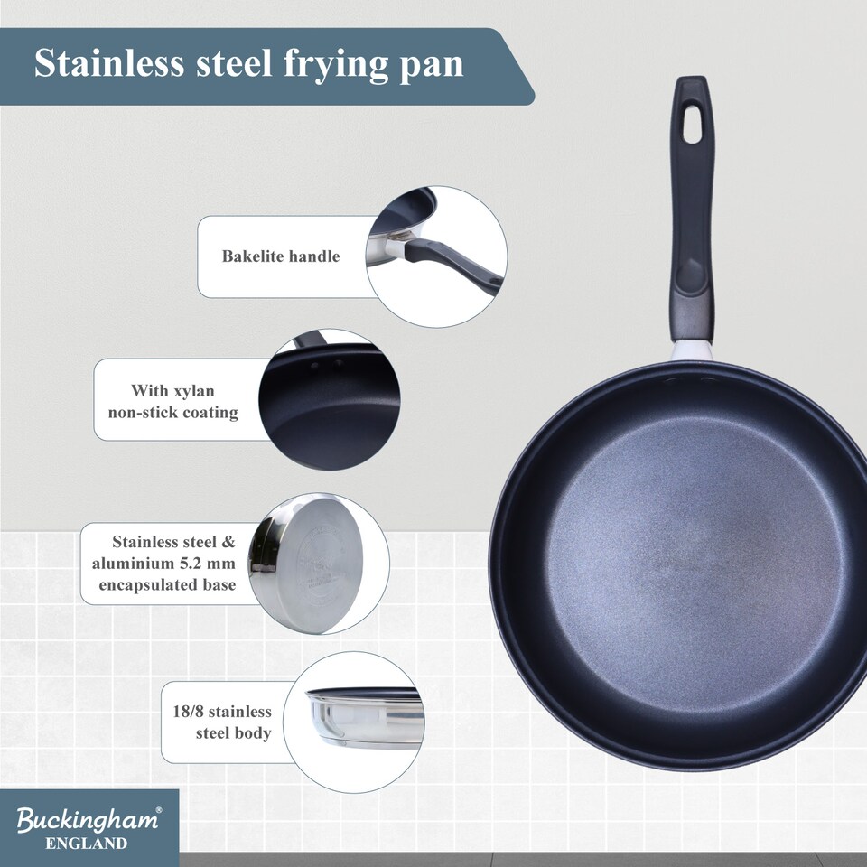 image 1 of Buckingham 5 Piece Cookware Pan Stainless Steel Set