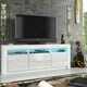 image 8 of TV Unit 160cm White Gloss Doors & Drawers Free LED Matt Body White