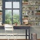 image 3 of Shades Flower Pots Wallpaper Garden Rustic Shelves Distressed Green Grey White