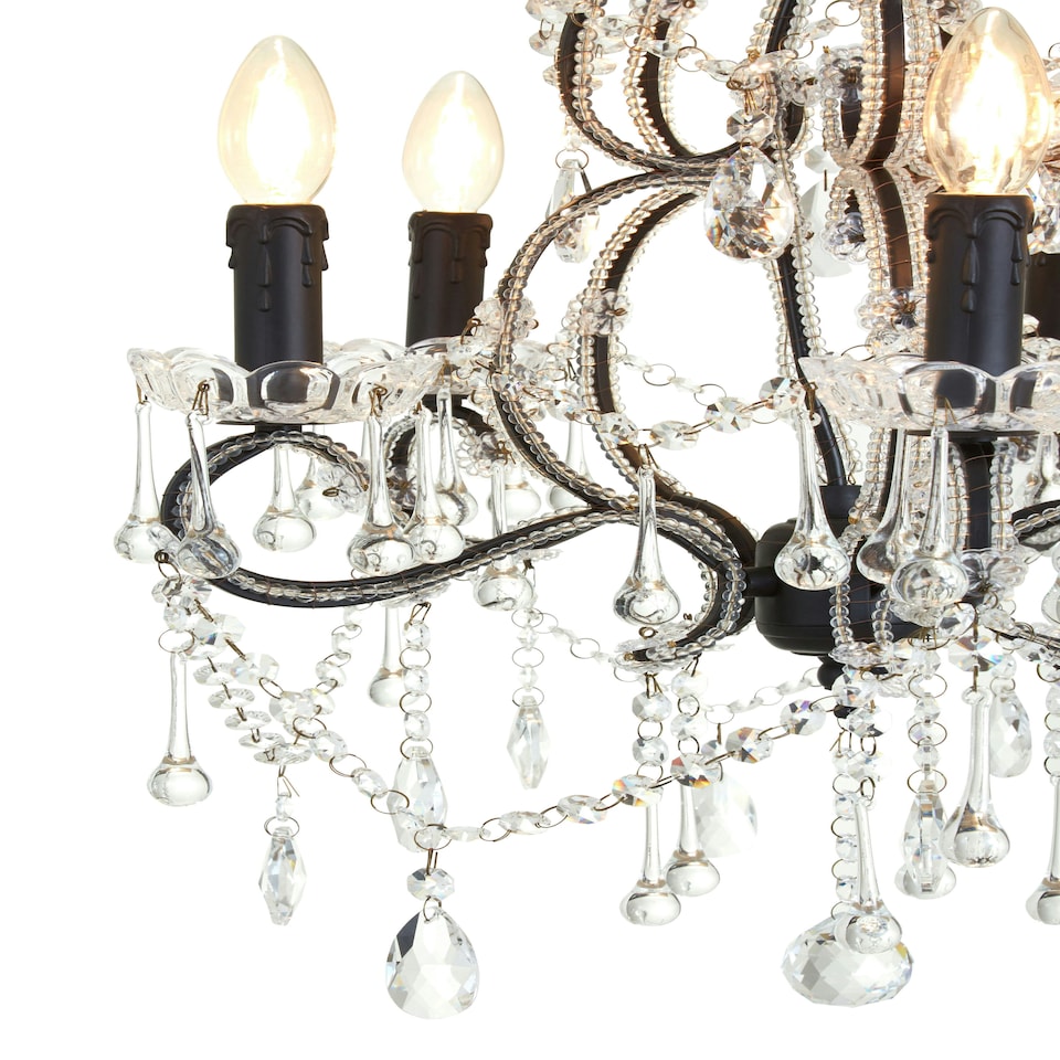 image 1 of Kensington Townhouse 5 Bulbs Chandelier. Black
