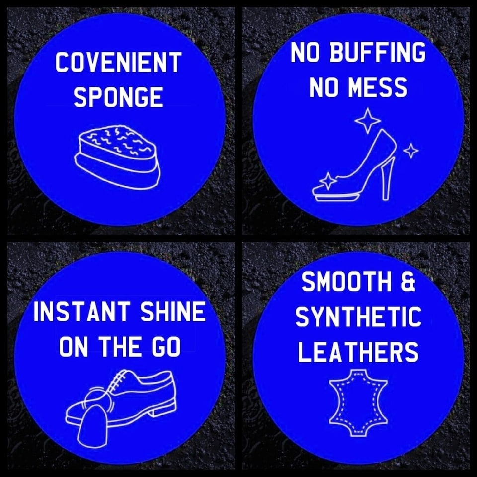 image 1 of BIRCH Express Shoe Shine Sponge - Integrated Polish for Travel and Office | Black | Black