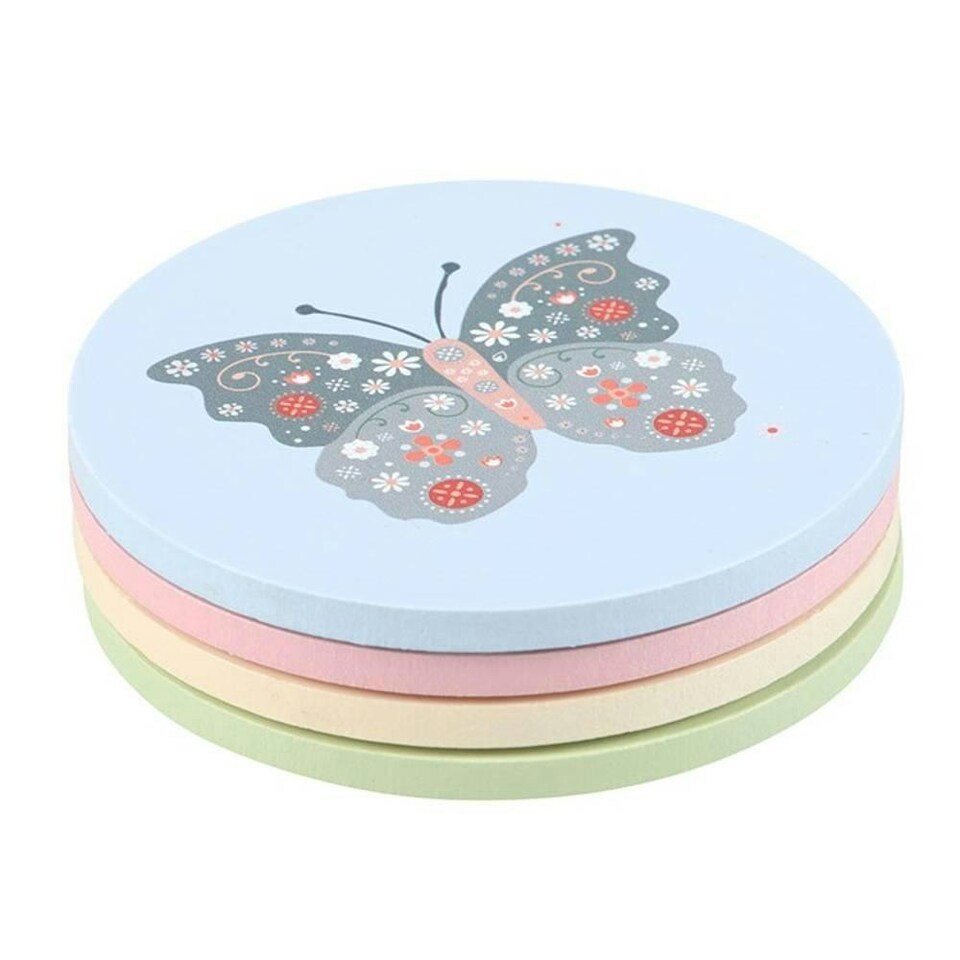 image 1 of Something Different Floral Bug Coaster Set (Pack of 4) - Multicoloured - One Size