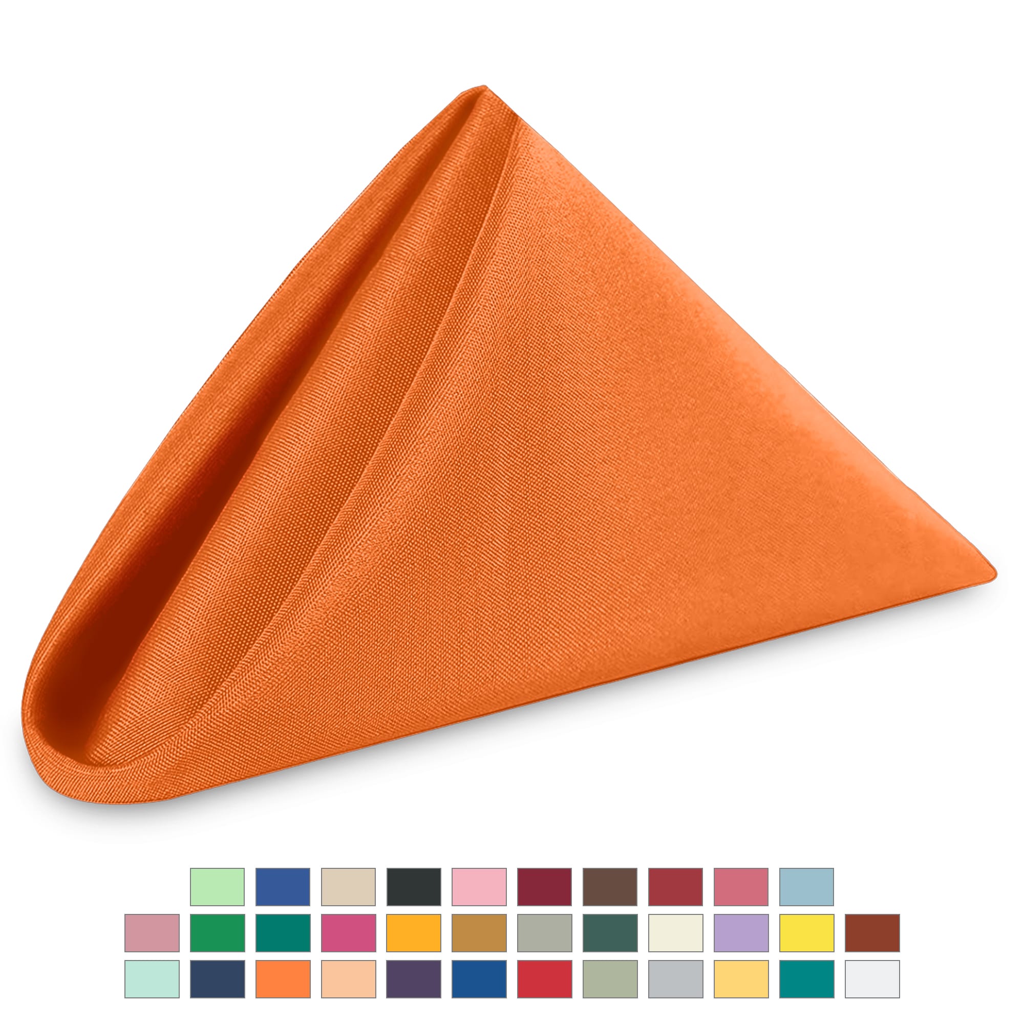 Neel Blue 20 Inch Polyester Table Napkins, Reusable, Wrinkle-Resistant - 50x50cm in Orange | Size: 50x50 cm