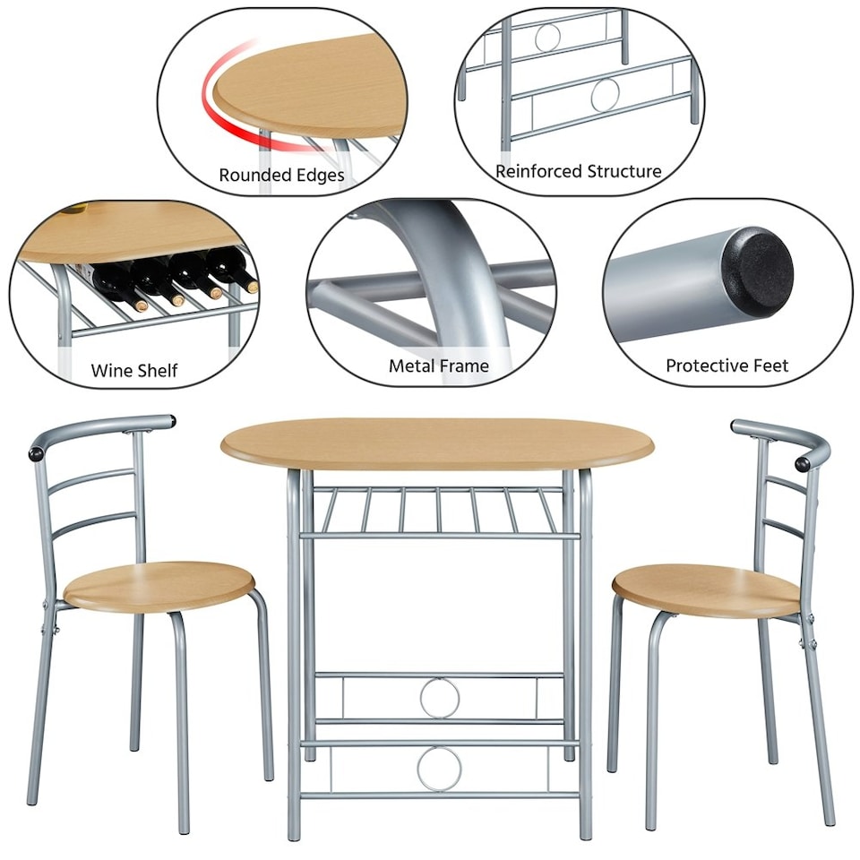 image 1 of Yaheetech Modern Round Dining Table Set