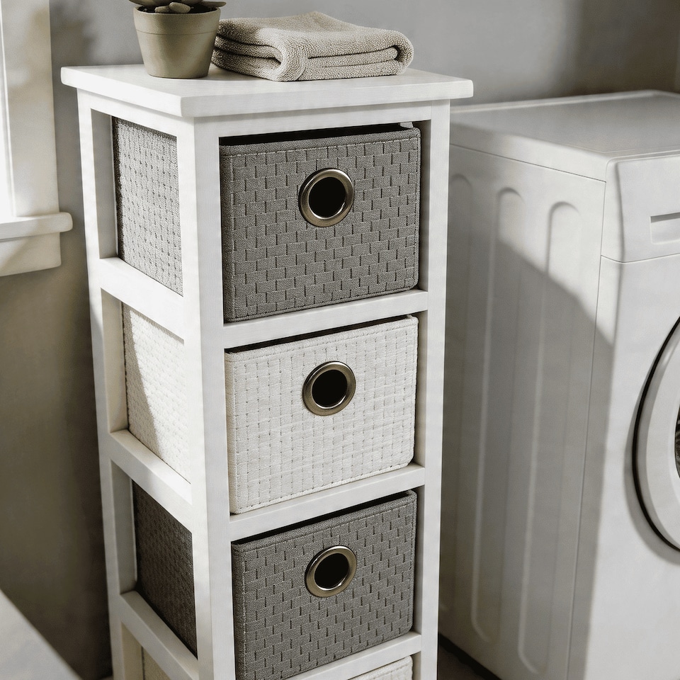 image 1 of Chest Of Drawers Wooden Hallway Storage Home Organiser Fully Assembled | White