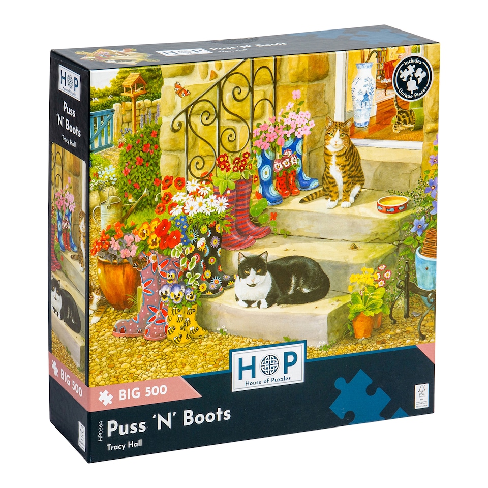 image 1 of Puss 'N' Boots BIG 500 Piece Jigsaw Puzzle