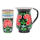 image 1 of BillyCan Hand-Painted Picnic Water Jug with 300ml Multicolour Cups - 1.7L - Carbon Peony Black