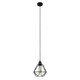 image 4 of ValueLights Casco Matte Black Pendant Light with Black Tapered Shade and E27 Pear LED 4W Warm White 2700K Bulb
