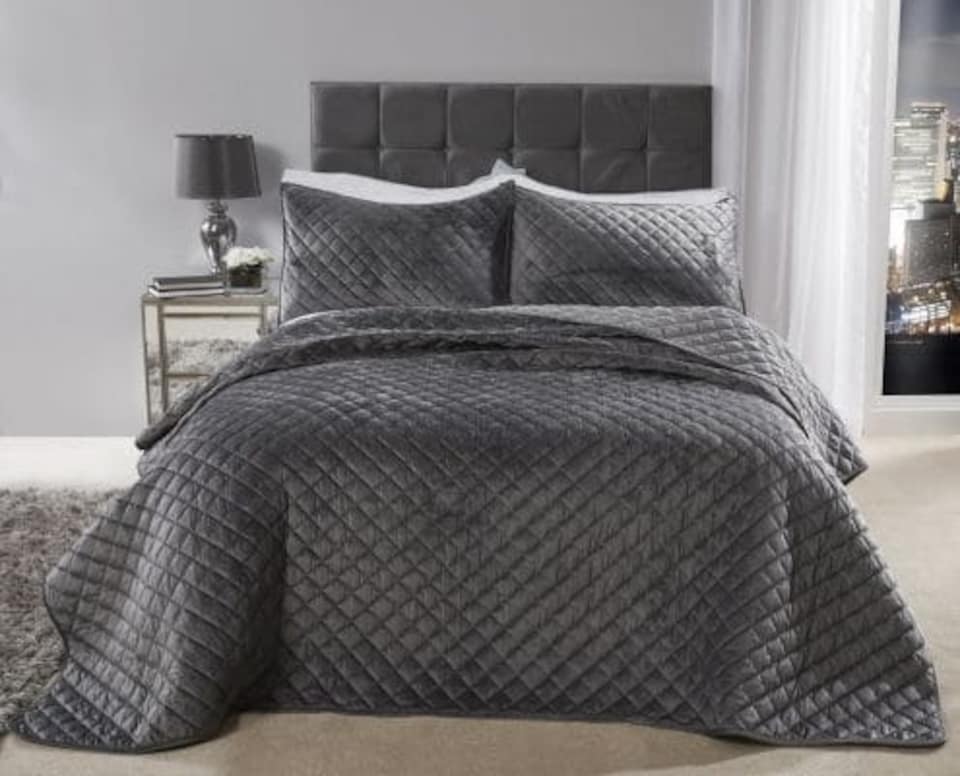 image 1 of Banbury Bedspread Silver | Grey | Grey
