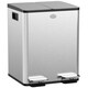 image 1 of HOMCOM 2 x 20L Dual Kitchen Bin Pedal Bin for Recycling and Waste Silver | 40L