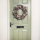 image 2 of 50cm Frosted Hanging Christmas Wreath with Pine Cones & Wooden Stars