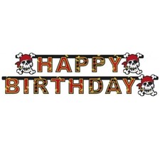 Amscan Jolly Roger Letter Banner - Red/Black/White - One Size