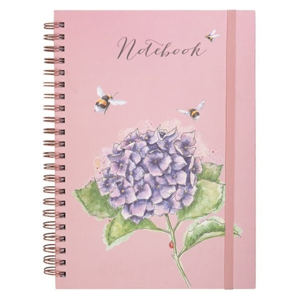 image 1 of Wrendale Designs Bee & the Hydrangea A4 Notebook Pink