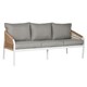 image 4 of Table Set with 3 Armchairs Home ESPRIT White Natural Light grey 189 x 73 x 84 cm N/A