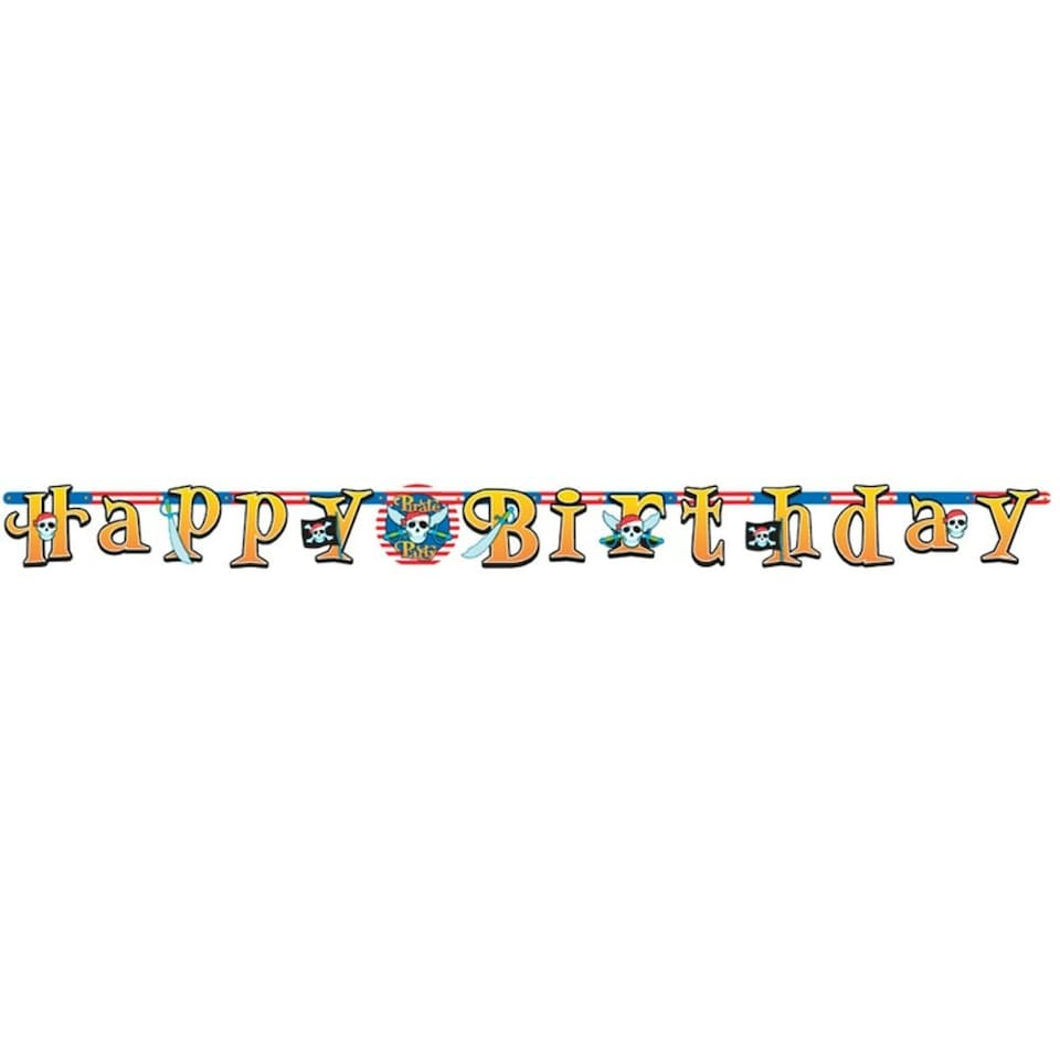 Amscan Pirate Happy Birthday Banner - Multicoloured - One Size