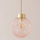 image 5 of ValueLights Frenchie Pink Glass Globe Brushed Gold Capped Ceiling Pendant Light | Gold