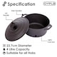 image 3 of 4L Cast Iron Non Stick Casserole Dish Pan with Lid | Black | 1
