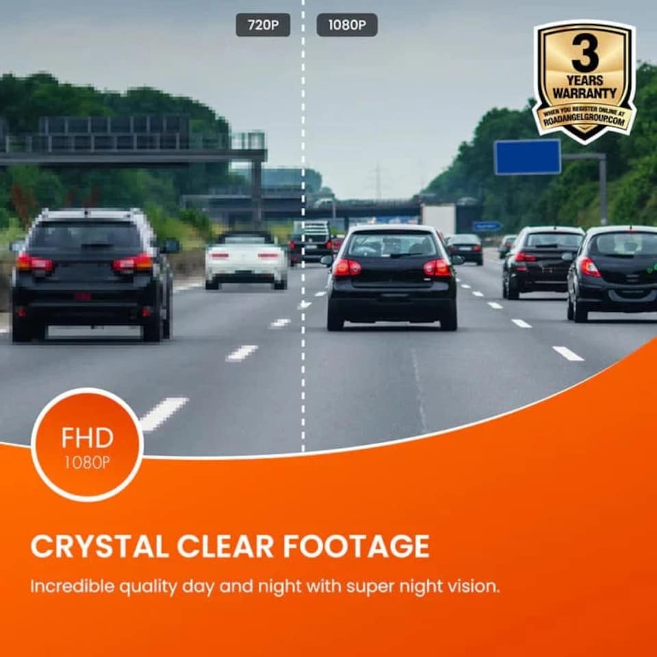image 1 of Road Angel Halo Ignite 2 1080p Full HD Compact Dash Cam With Quick Release Mount