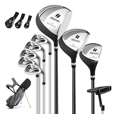 COSTWAY Men's Complete Golf Clubs Package Set 10 Pieces Grey