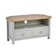 image 7 of Grey Oak Corner TV Stand Two Tone 1 Drawer Cabinet Television Unit Cable Tidy