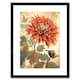 image 1 of Pastel Colour Orange Dahlia Flower Patterns 9x7" Black Framed Wall Art Print