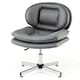 image 4 of COSTWAY Home Office Chair Swivel Desk Chair Height Adjustable Task Vanity Chair-Grey