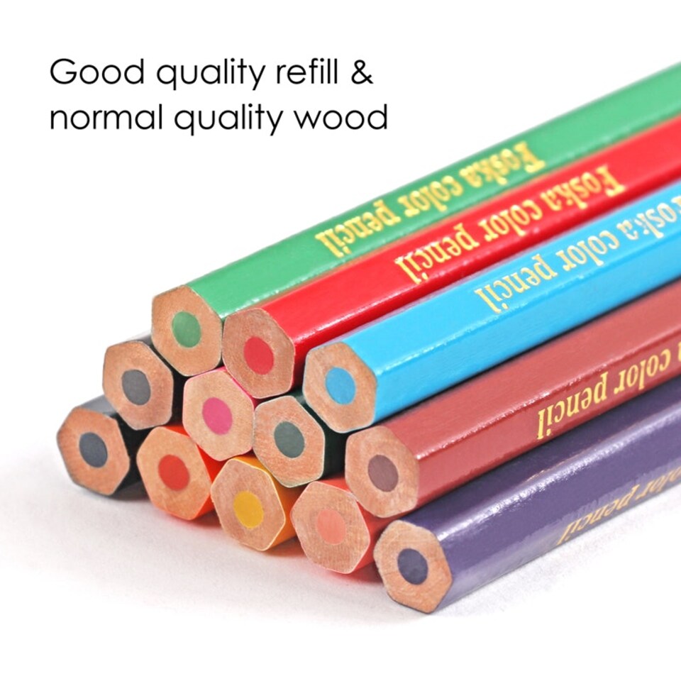 image 1 of Pack of 12 Hexagonal Assorted Colouring Pencils