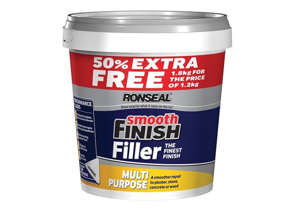 Ronseal - Smooth Finish Multipurpose Wall Filler Ready Mixed 1.2kg +50%
