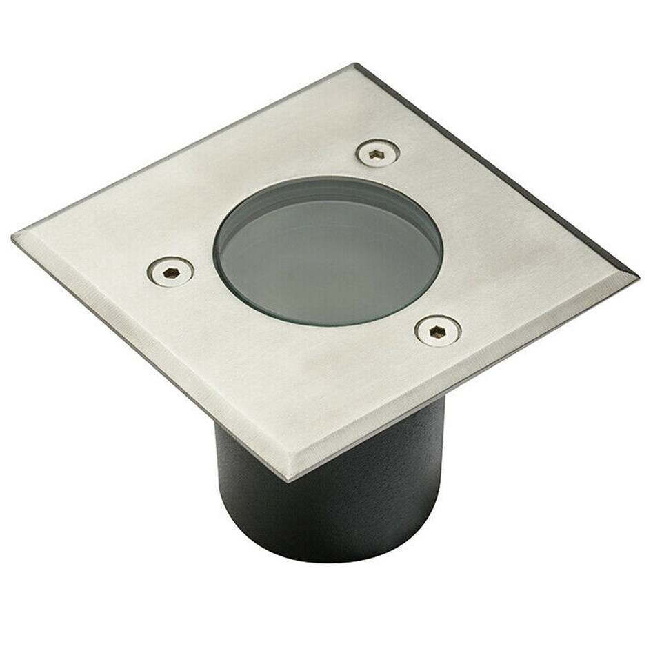 image 1 of CGC MYAH Square Stainless Steel Inground and Decking Light 10 cm | Silver | Stainless steel effect | Height: 10 cm Width: 10 cm Cut Out: 8.5 cm