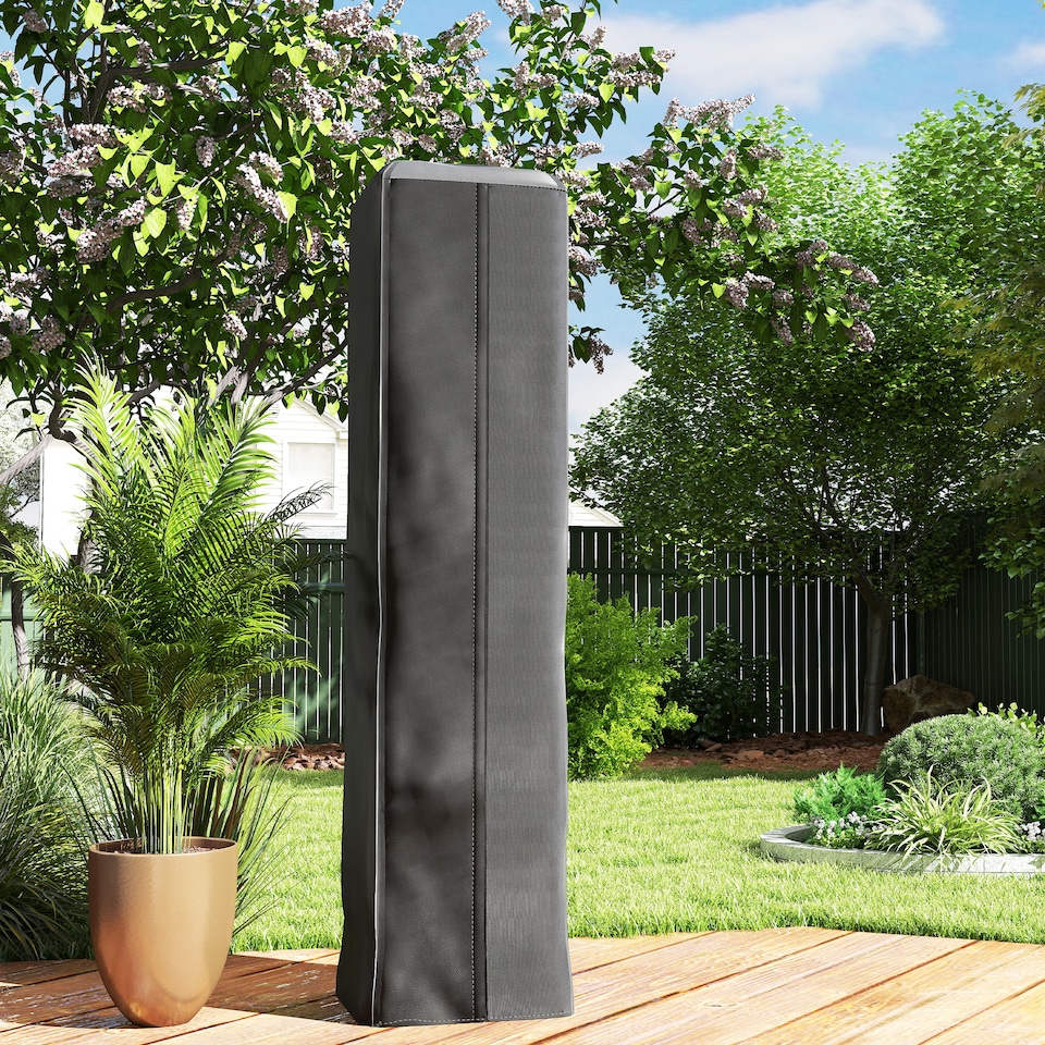 image 1 of Outsunny Heavy Duty Gas Pyramid Outdoor Patio Heater Cover, Black | Black | Black | 53L x 53W x 222H cm