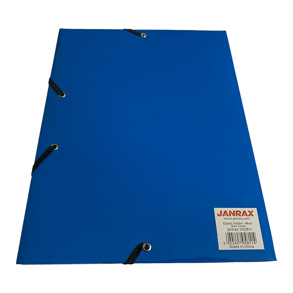 image 1 of Janrax A4 Blue Laminated Card 3 Flap Folder with Elastic Closure