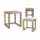 image 2 of Set of 2 tables Beige Golden White Mother of pearl Particleboard N/A