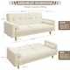 image 4 of Yaheetech Velvet Convertible Sofa Bed with 2 Bolster Pillows-Beige