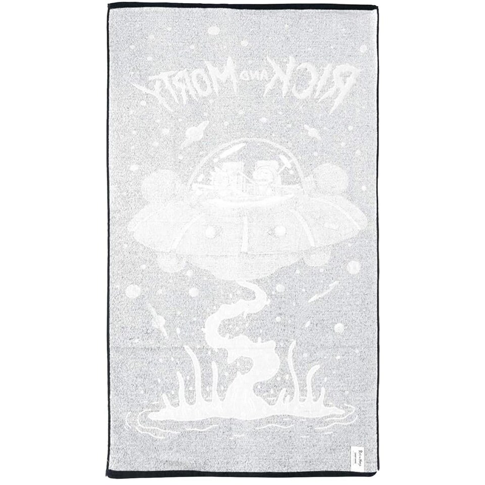 image 1 of Rick And Morty UFO Towel | Black | Black/Green | One Size | 1