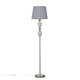 image 3 of ValueLights Pembroke Brushed Silver Floor Lamp with Medium Grey Tapered Shade and LED Bulb Grey