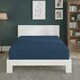 image 2 of Polycotton Fitted Sheet Extra Deep 40cm Skirt Easy Care | Blue | Mid Blue | Small Double