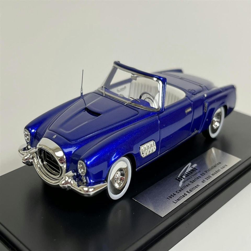 image 1 of 1954 Cadillac Series 62 Pininfarina Blue With White Interior 1:43 Scale Brausi BRA2106
