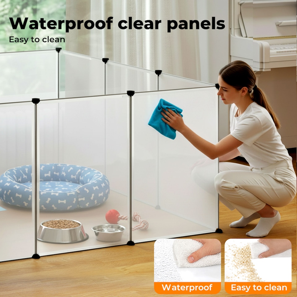 image 1 of Large Small Animal Playpen DIY Pet Fence for Rabbit Hamster Puppy Guinea Pig Dog