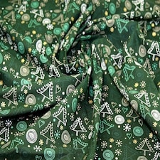 Green Metallic 100% Cotton Fabric for Bag Making, Dressmaking, Quilting, 140cm / 55" Wide - per metre
