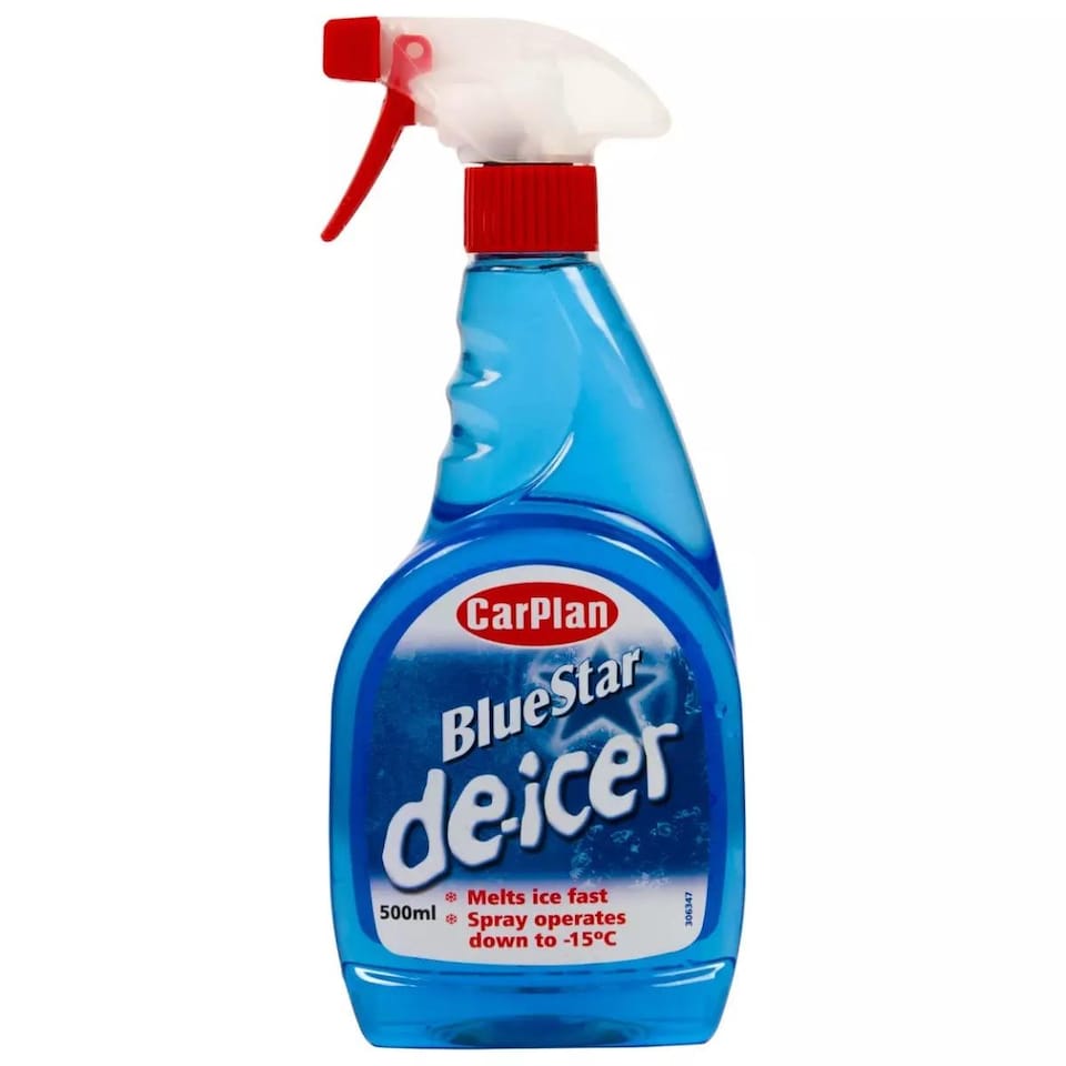 image 1 of CarPlan Blue Star De-Icer Trigger Spray 500ml x6 Winter Treatment 3L Ice Melt