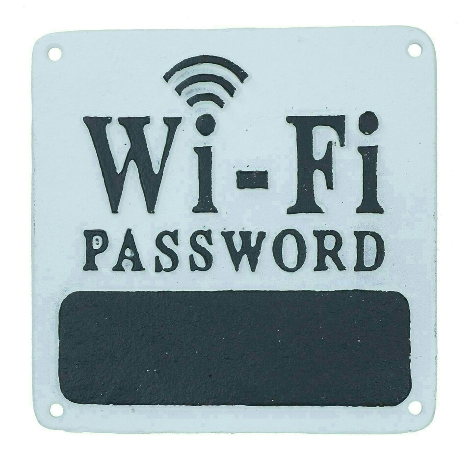 image 1 of Wi-Fi Password Cast Iron Sign Plaque Wall Door House Hotel Bar Cafe Shop Pub