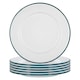 image 1 of Argon Tableware White Enamel Dinner Plates - 25.5cm - Green - Pack of 6 | Green | Green