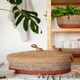 image 2 of Jute Handwoven Storage Basket With Lid (Orange And Grey)