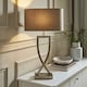 image 1 of ValueLights Katniss Brushed Chrome Table Lamp with Oval Shade Chrome | Grey