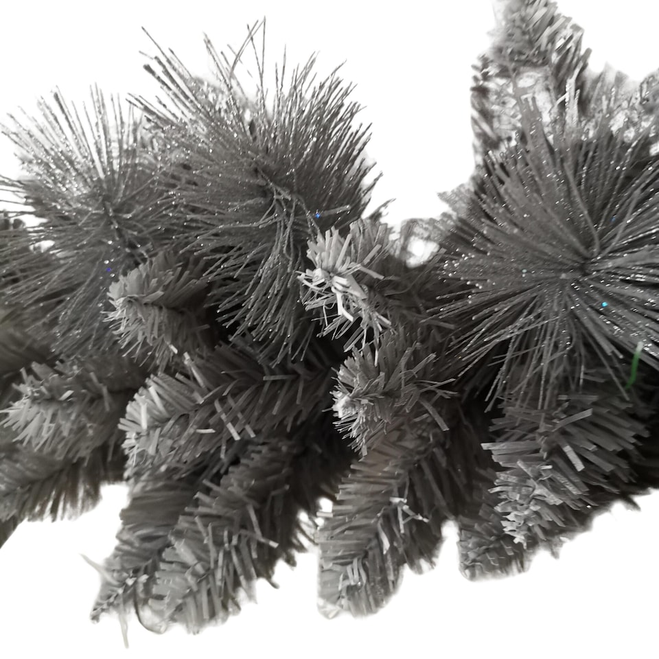image 1 of Premier 6ft (1.8m) Christmas Silver Garland With Some Glitter Tips