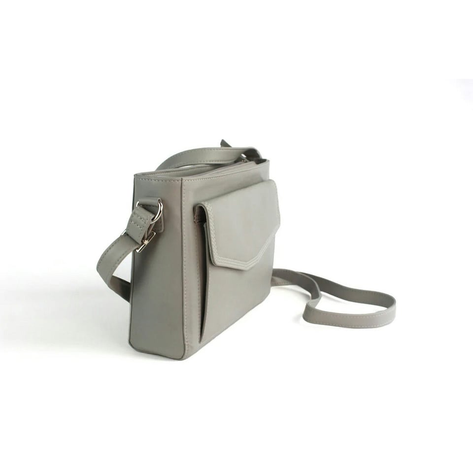 image 1 of Eastern Counties Leather Autumn Leather Handbag - Light Grey - One Size | Grey