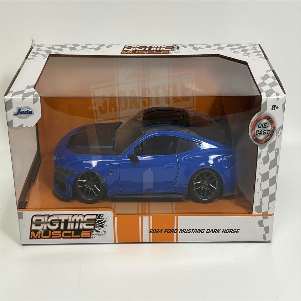 image 1 of 2024 Ford Mustang Dark Horse Blue Bigtime Muscle 1:24 Scale Jada 35276