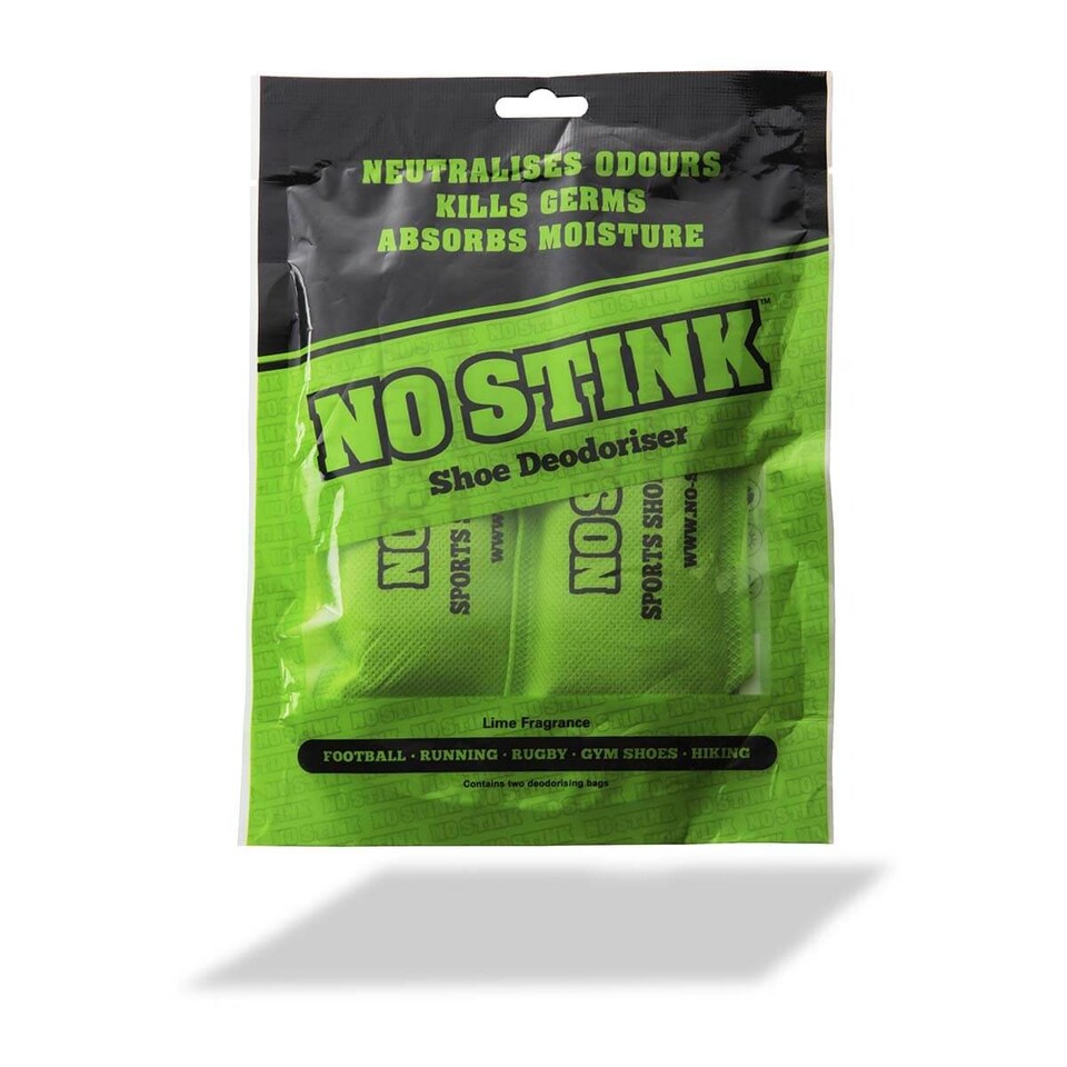 image 1 of No Stink Sports Shoe Deodorisers, Bamboo Charcoal Lime Scent Pair (15 x 5.5 cm). | Multi | Green | 15cm x 5.5cm