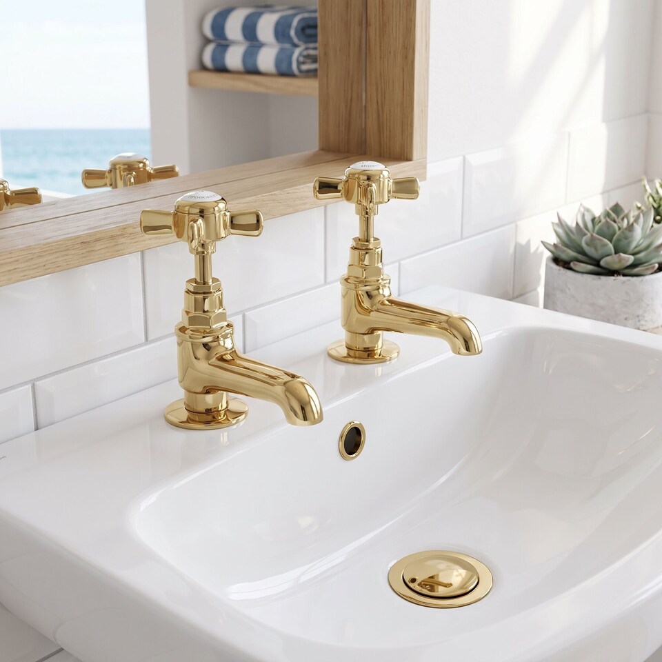 image 1 of Balterley Traditional Bathroom Crosshead Basin Pillar Taps