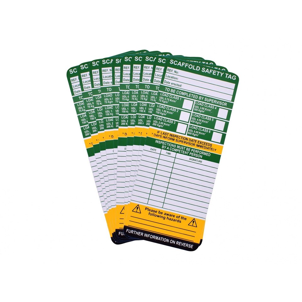 Scan Scaffold Tag Inserts Pack Of 10 | Multi | Multi Colour | One Size | 1